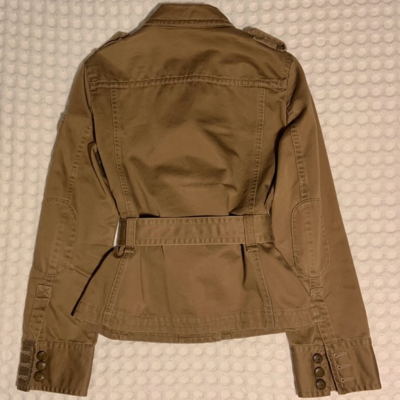 J Crew Tan Safari Style Belted Button Front Cotton Jacket S - Picture 3 of 13